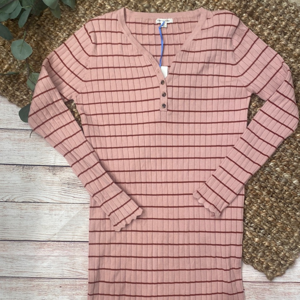 NWT Tea N Rose Stripe Lightweight Sweater Dress Size M